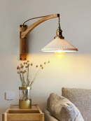 Walnut Wood Adjustable Wall Lamp
