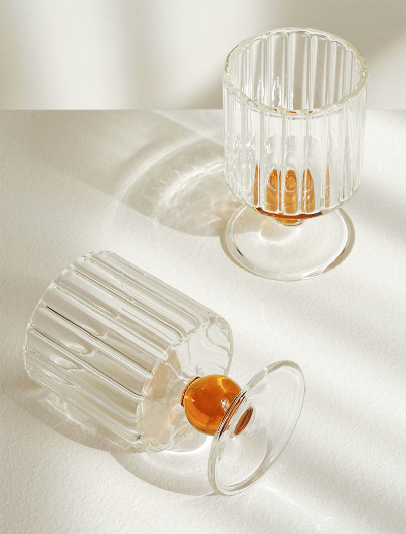 Ripple & Dot Glass Goblet