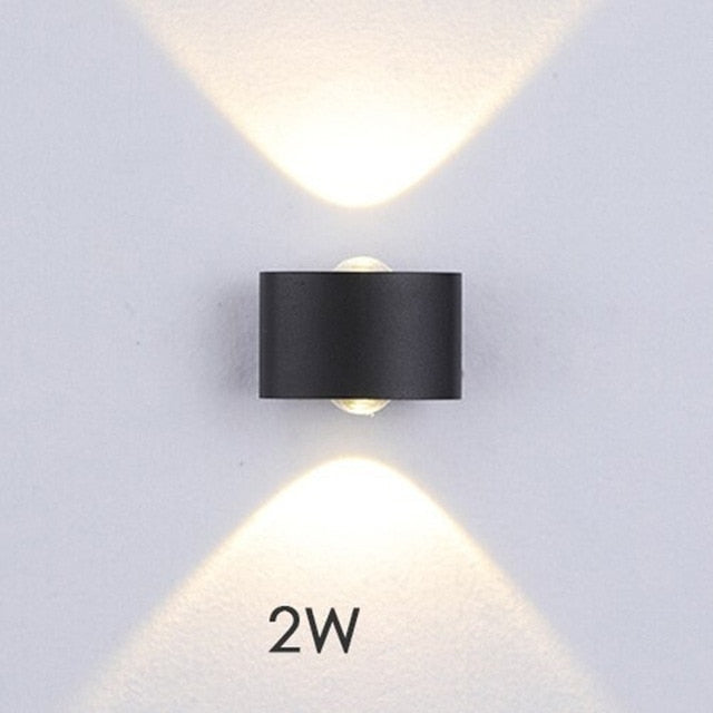 cube black LED indoor outdoor wall light