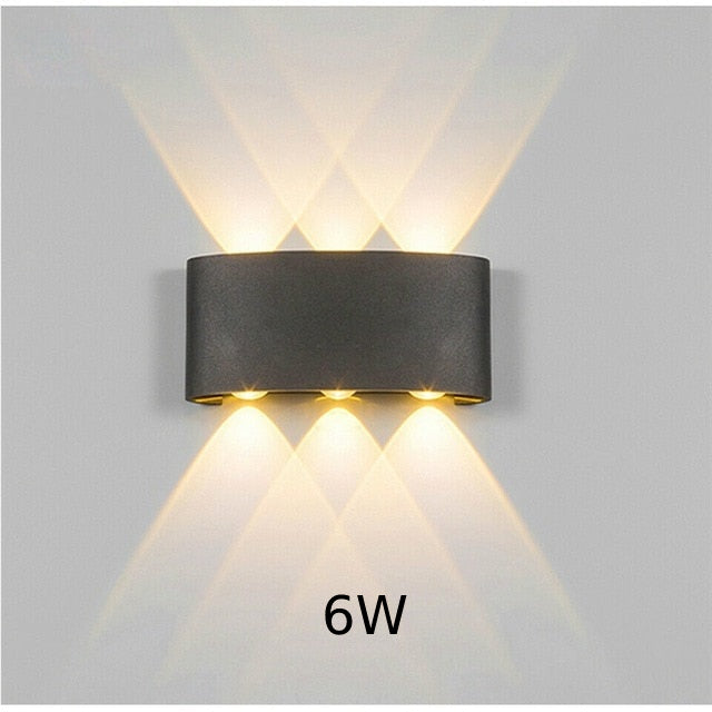 cube black LED indoor outdoor wall light