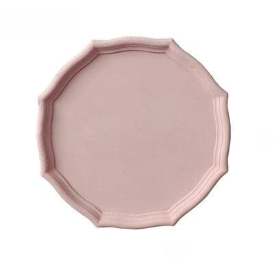 Wooden geometric shapes Matte pink serving tray