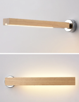 Minimalist Wall LED light in Wood and Metal
