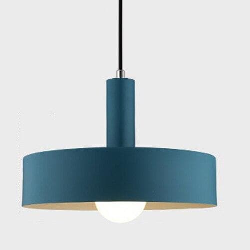 Matte navy blue disc metal Modern geometrical neutral pastel color pendant lamp