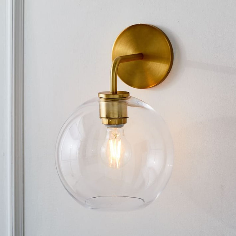 Gold Minimalist Clear Wall Sconce - Final Sale
