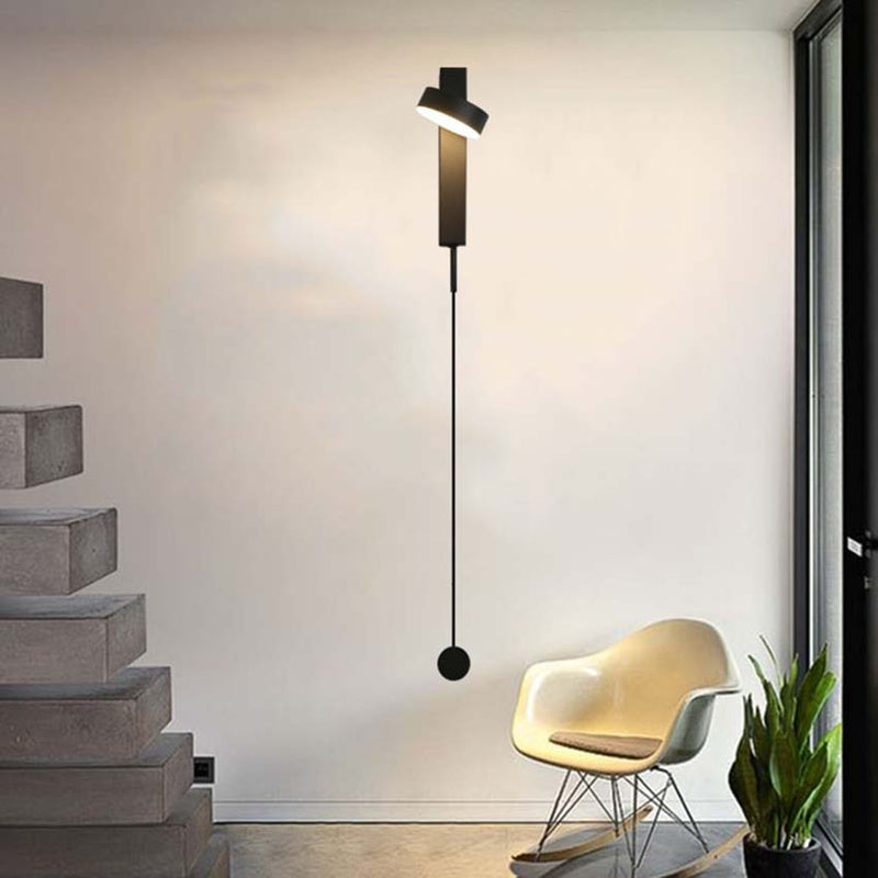 Vertical Rectangle Black Iron Painted Wall Light