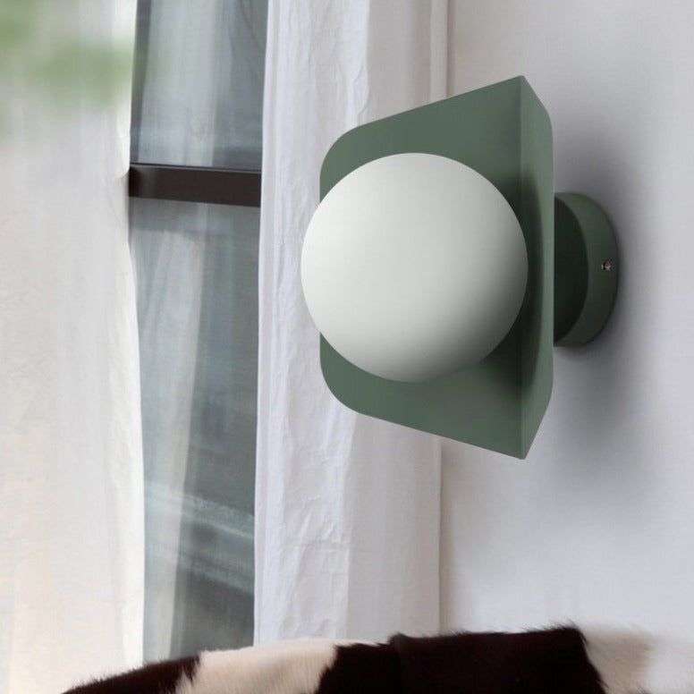 Round Green Macarons globe wall sconce