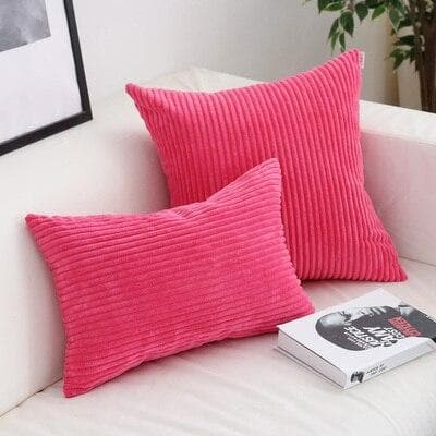 Corduroy Cushion Covers in Bright colors 17x17 24x24 Fuscia Pink