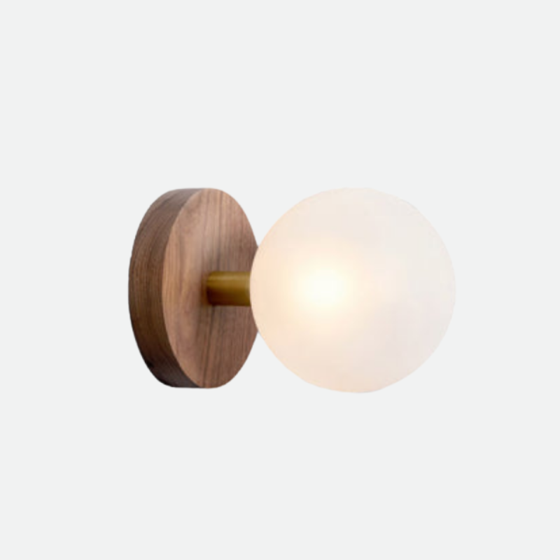 Wood Wall Lamp Frosted Glass Clear Glass Modern Design Bedroom Corridor.