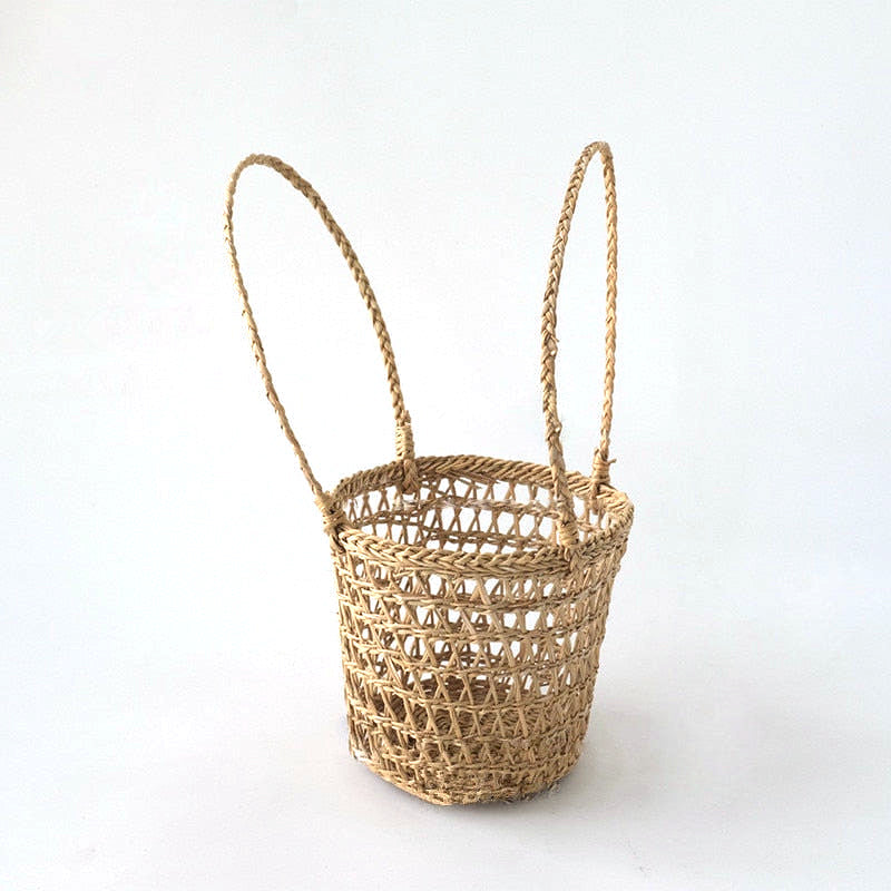 Rattan Straw Portable Basket