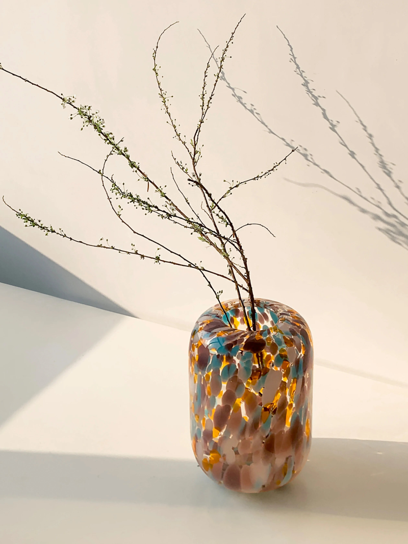 Paint Dot Retro Glass Vase