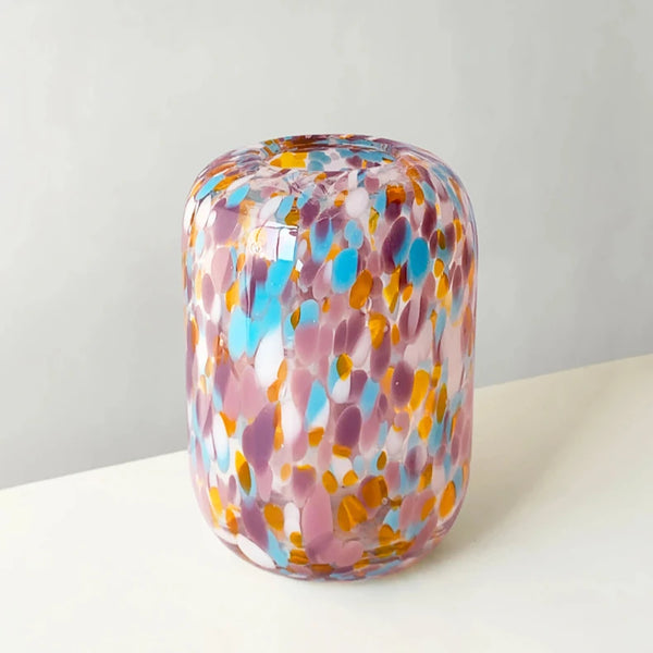 retro Murano glass color dot vase