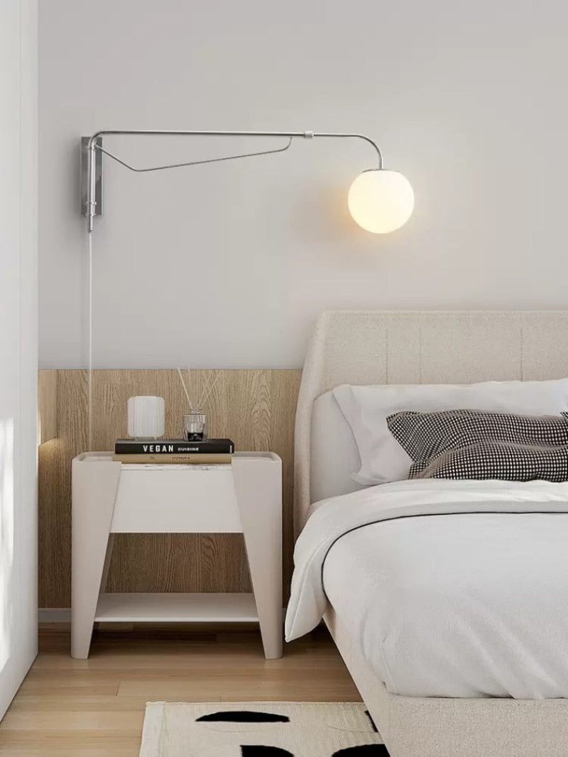 Chrome Rocker Wall Lamp: Elegant Silver Metal Fixture for Ambiance