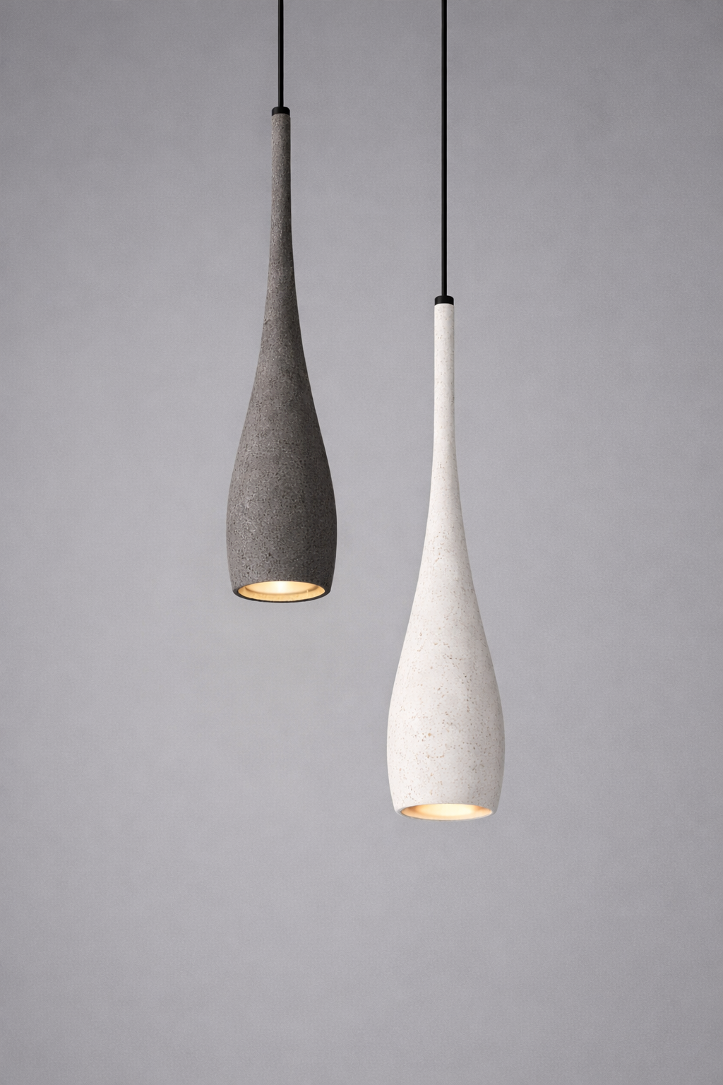Sculpted Stone Pendant Light