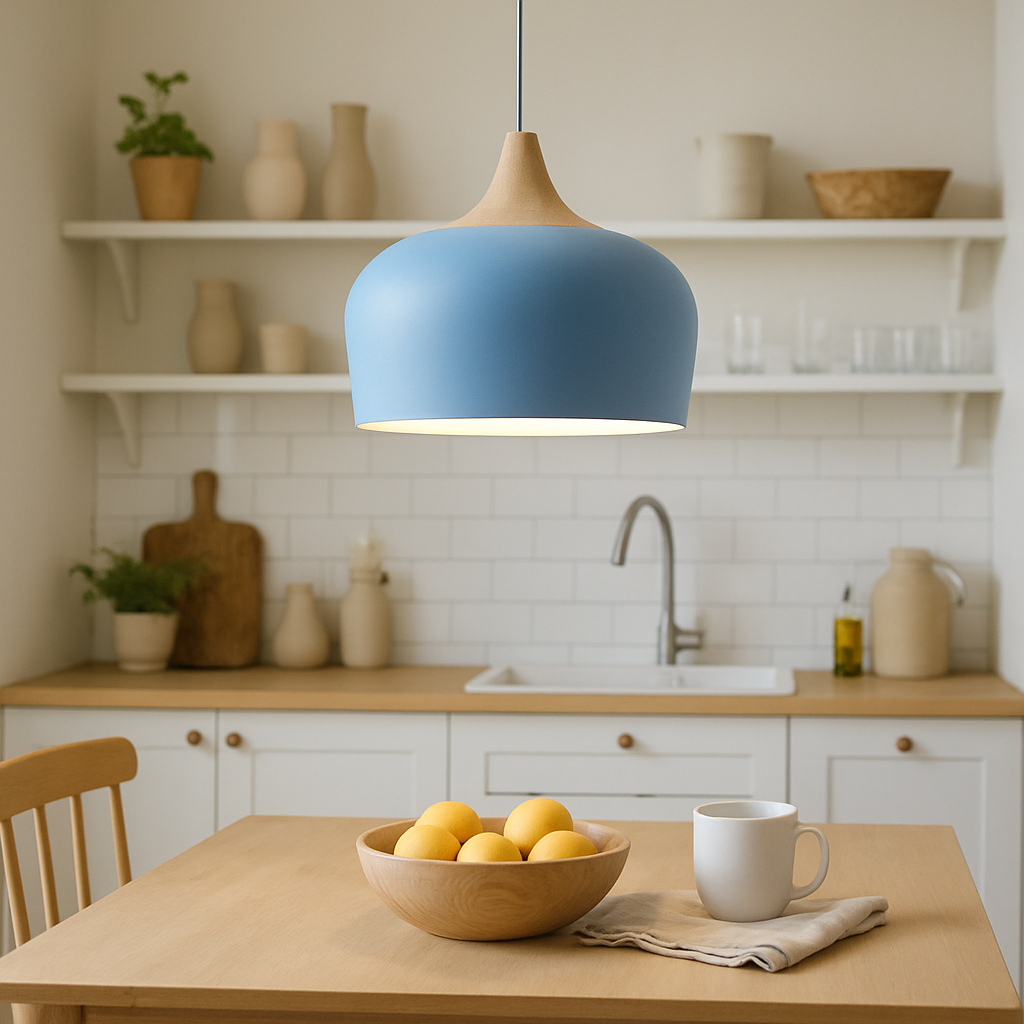 Soft Pastel Palette Pendant Lights in Metal & Wood