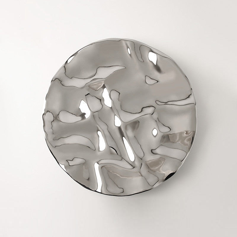 Studio Ceramic Chrome Decorative Plate