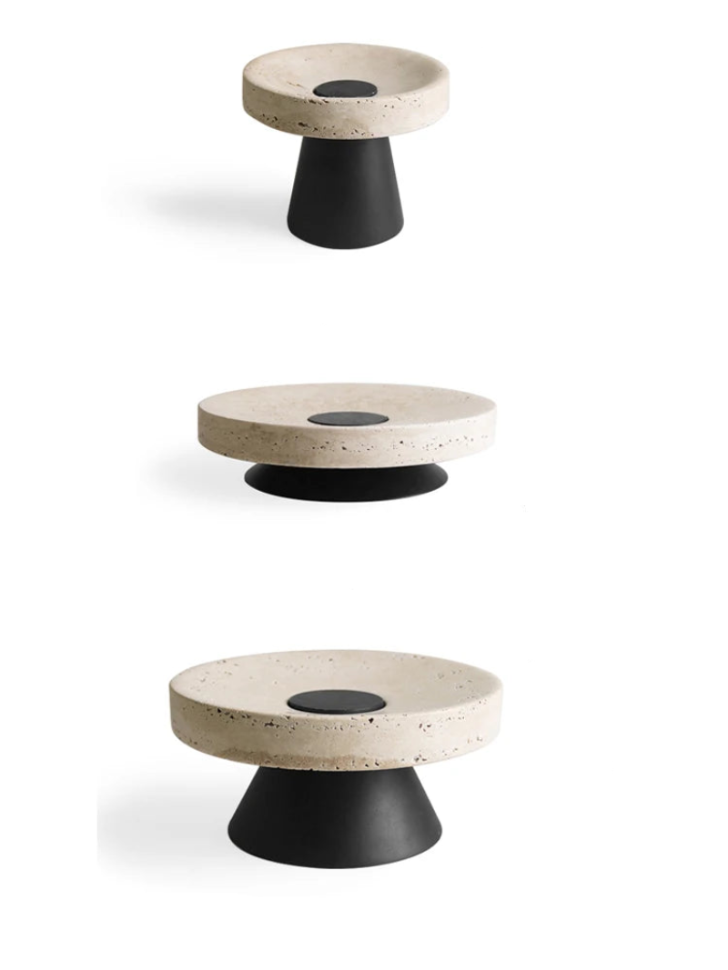travertine marble pedestal tray marble elevated display tray