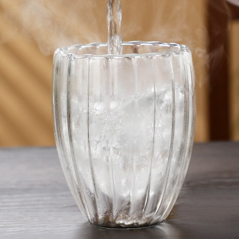 Transparent Drinkware Cup double layer ripple texture