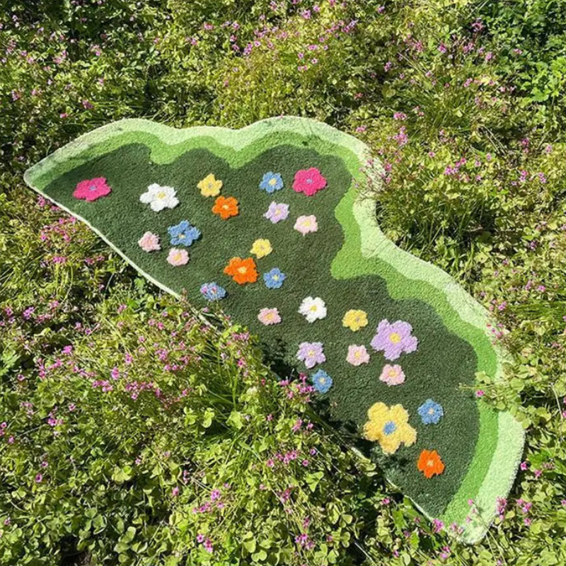 Garden 3D Tufted Rug floral design easy care