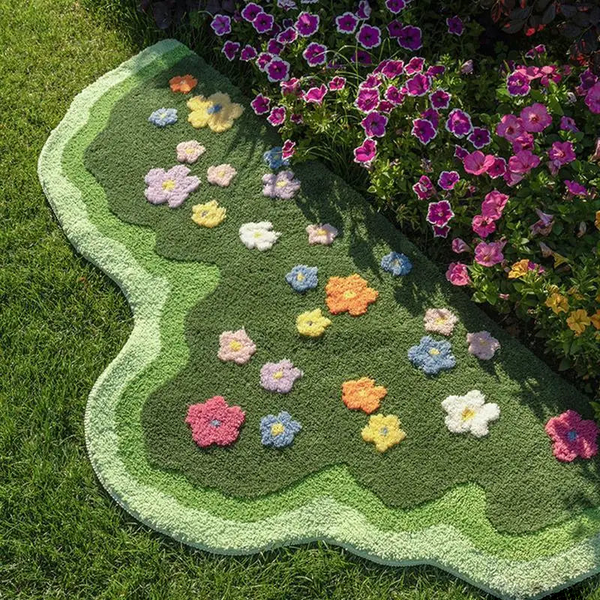 Garden 3D Tufted Rug floral design easy care