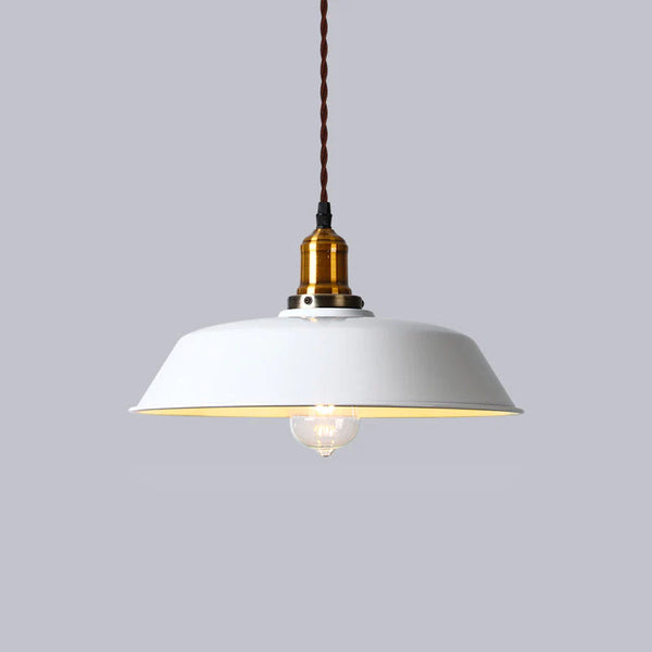 Lampe à Suspension Rétro Blanc &amp; Laiton LED