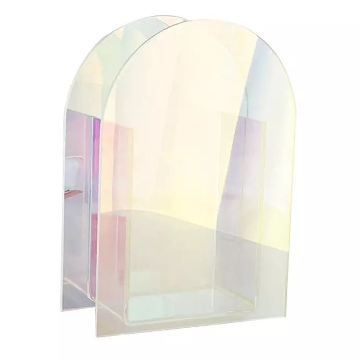 Acrylic Transparent Rainbow Tint Geometric Shaped Vase Arch Short