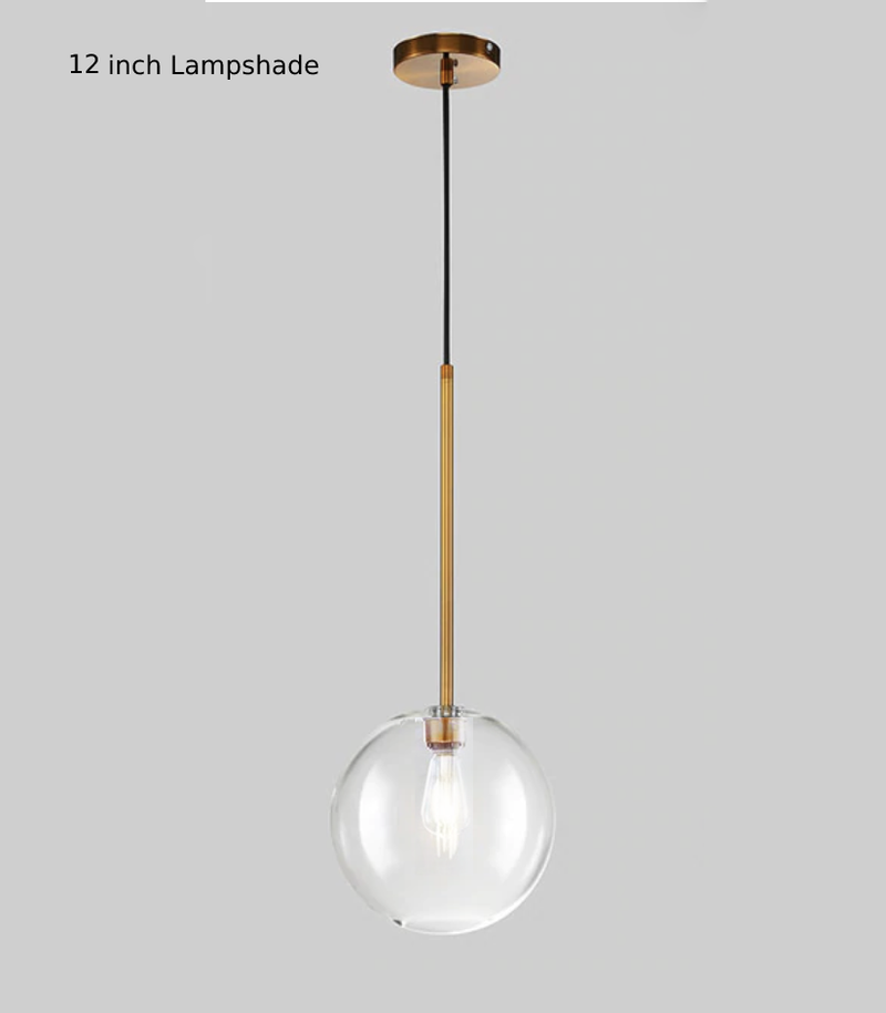 Clear globe modern lamp pendant brass