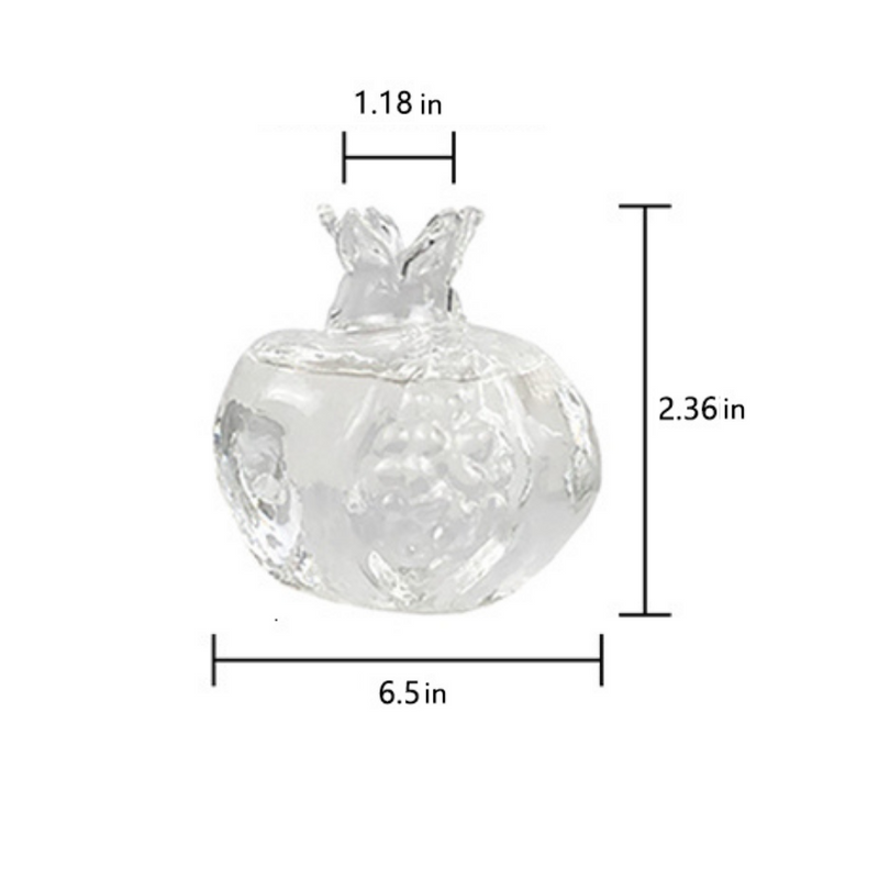 Handmade Transparent Pomegranate Glass Vase Small