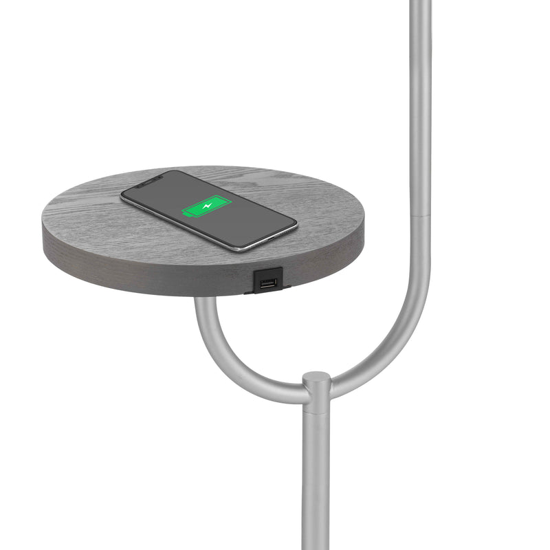 Anthia LED Wireless Charging and Table Top Shelf Floor Lamp