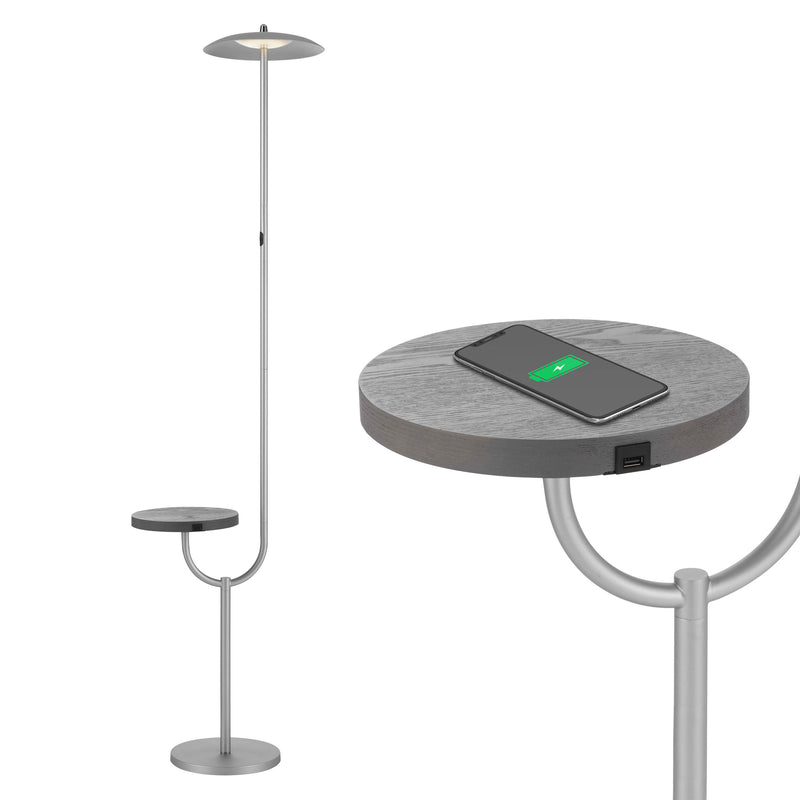 Anthia LED Wireless Charging and Table Top Shelf Floor Lamp