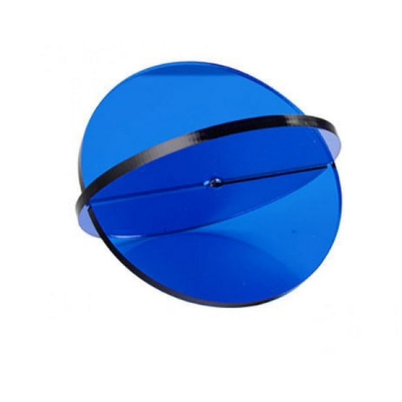 Acrylic Glass Round Rich Colored Tint Non Slip Coaster Blue 2 pcs