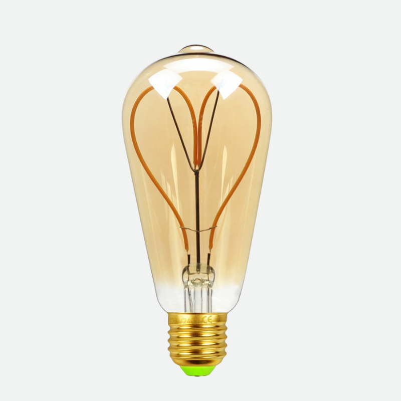 Contemporary & Vintage Style Dimmable LED Edison Filament Light Bulbs Warm white Amber Glass