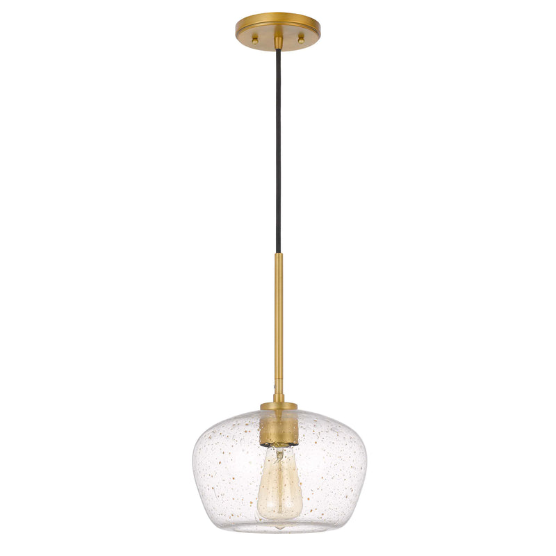 Brass Sparkle Dome Glass Pendant Light