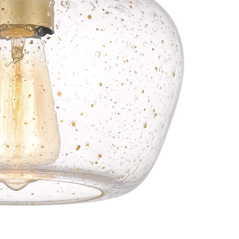 Brass Sparkle Dome Glass Pendant Light