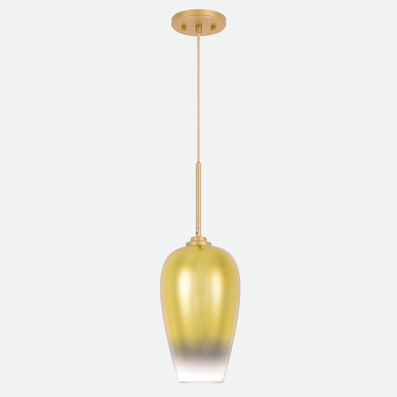 Light Gold Metallic Gradient Glass Pendant & Ceiling Lamp