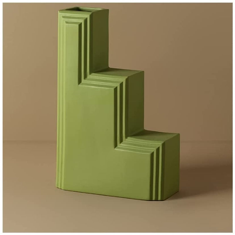Ceramic Porcelain Minimalist Architectural Shapes Vase Stairs