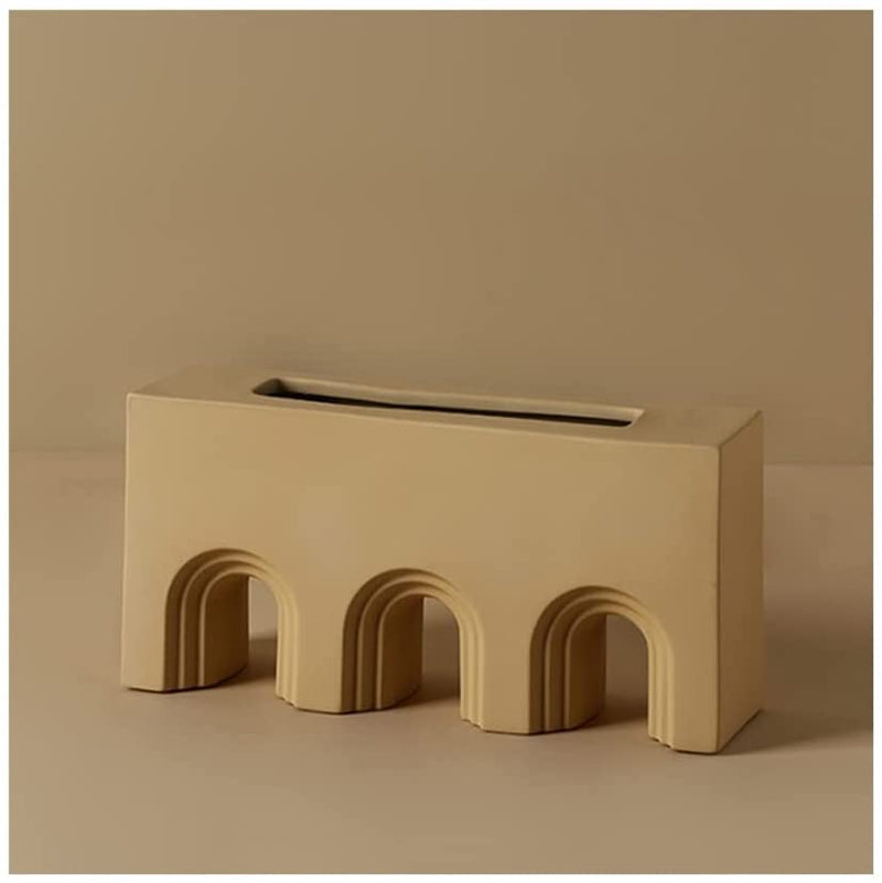 Ceramic Porcelain Minimalist Architectural Shapes Vase Aqueduct Bridge