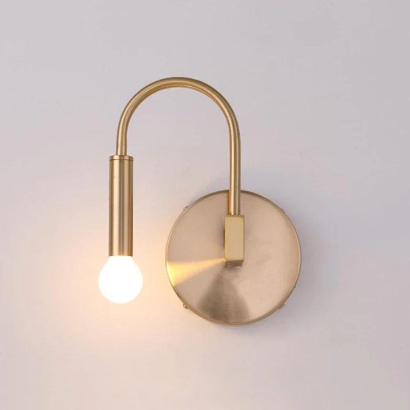 Round Gold Lamp Arm Wall Warm Light