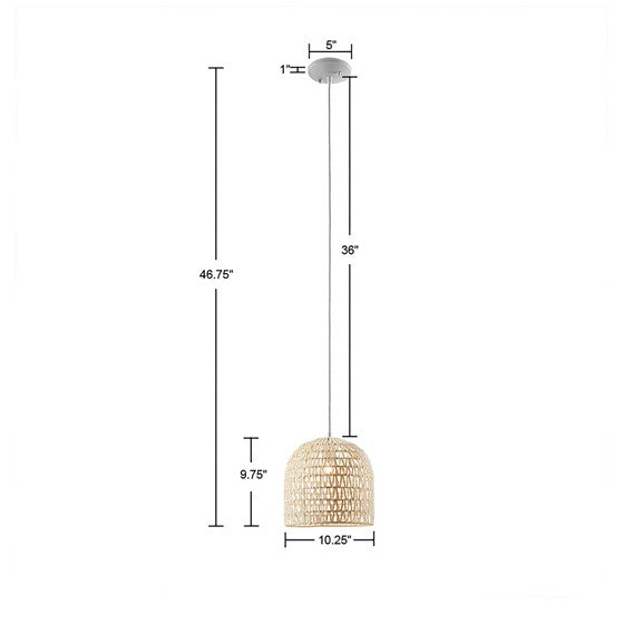 Asher Bell Shaped Rope Pendant Lamp