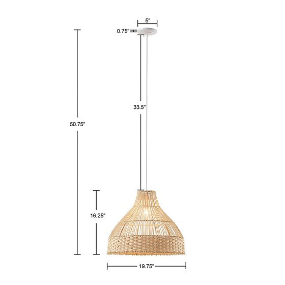 Wren Bell Shaped Bamboo Pendant Lamp