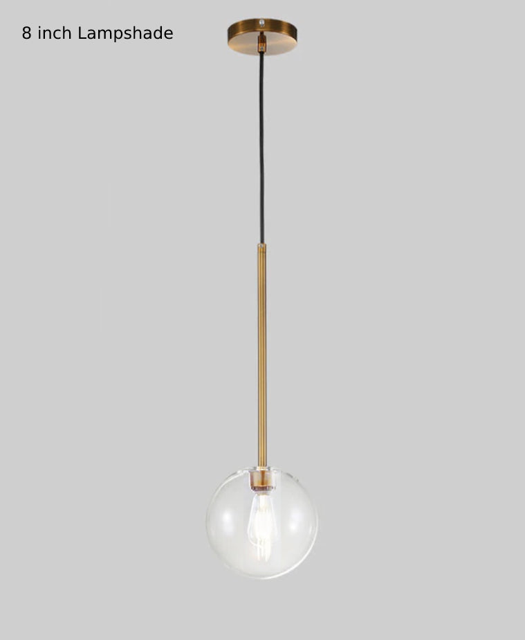 Clear globe modern lamp pendant brass