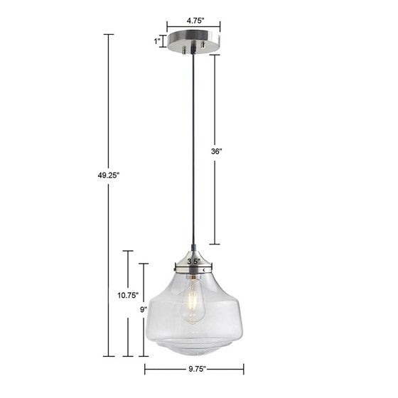Elm Bell Shaped Glass Pendant Lamp