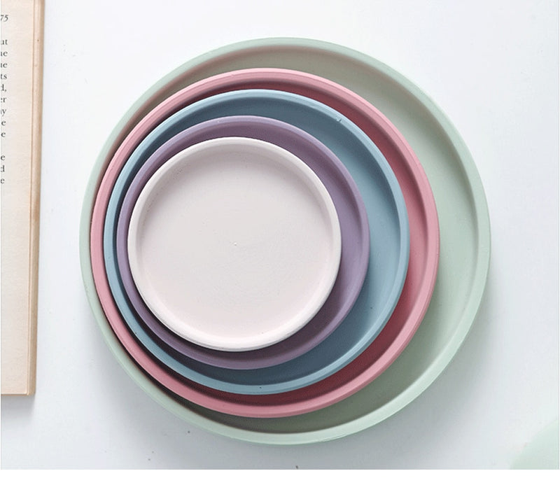 planter saucers pastel