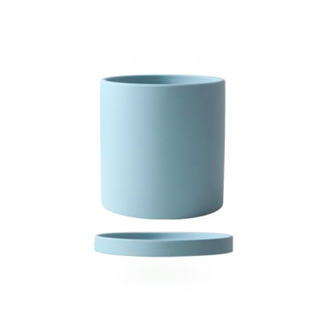 bright coloured ceramic plant pots Royaleva All The Bright Colors Planter with Saucer Set, M / Sky Blue