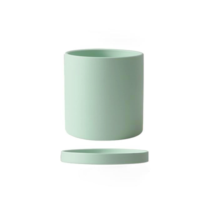 beige ceramic Planter cylinder shape