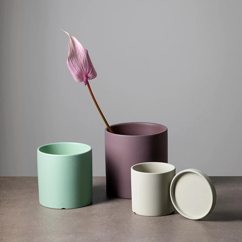 All The Bright Colors Planter with Saucer Set