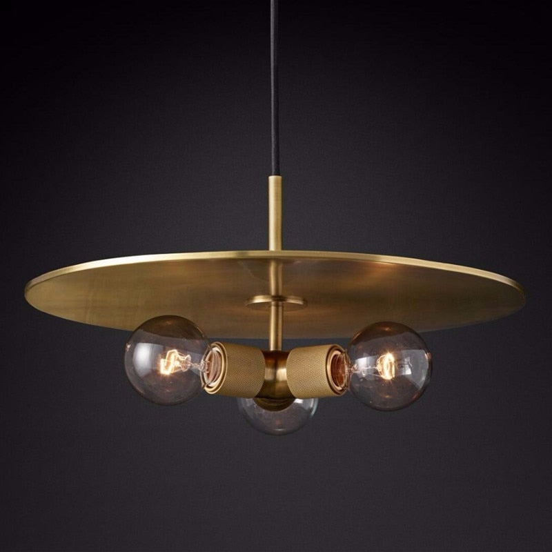 industrial art deco pendant brass glass lamp