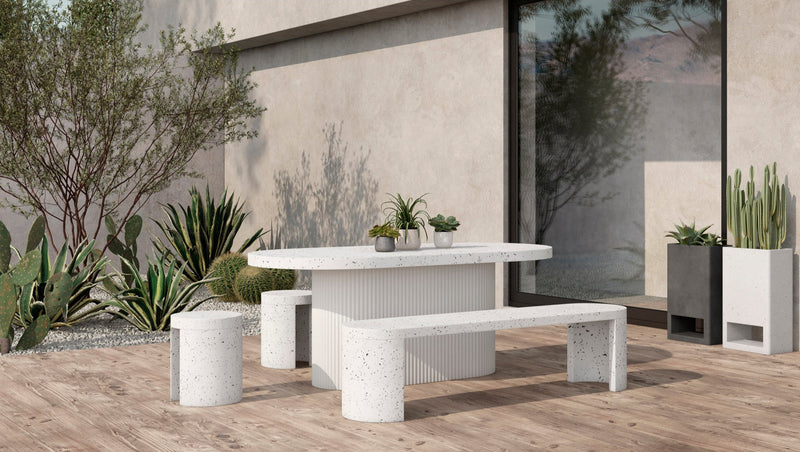 terrazzo cement ivory planter modern patio decor