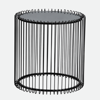 Basket Mirror & Metal Coffee Table