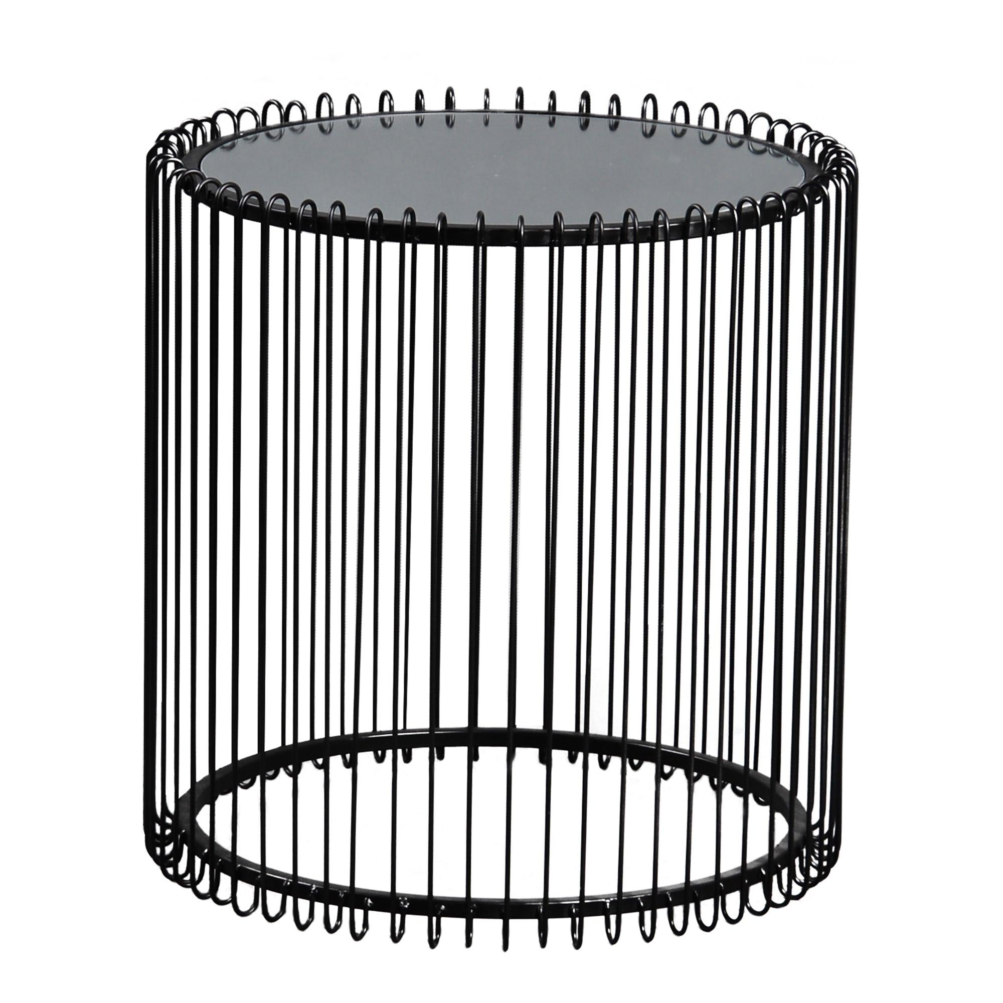 Basket Mirror & Metal Coffee Table