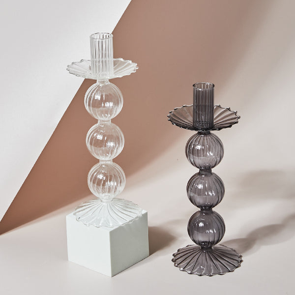 Decorative Accents Black Tie Glass Candle Holder 